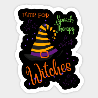 Time for Speech Therapy Witches Sticker